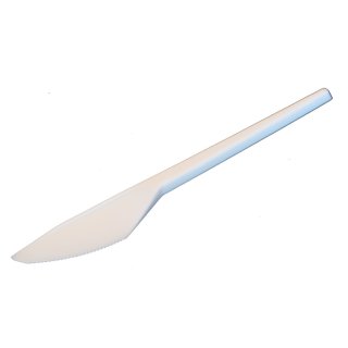 Einwegbesteck Messer Länge 16,5 cm Kunststoff weiß gelegt 100 Stück