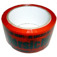 PP-Packband 50 mm x 66 lfm Vorsicht Zerbrechlich leise 36...
