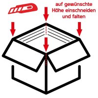 Faltkartons braun 2-wellig 600 x 500 x 500 mm Höhenriller 200/300/400