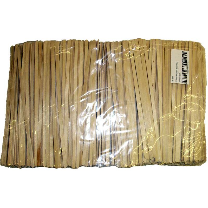 1000 Stück Rührstäbchen aus Holz Länge 19 cm 