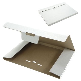 Großbriefkarton weiß Karton 1-wellig 340 x 240 x 14 mm
