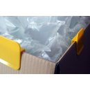 Kartonklammern Kartonlaschenhalter Kunststoff gelb 7 x 7 x 1,7 cm