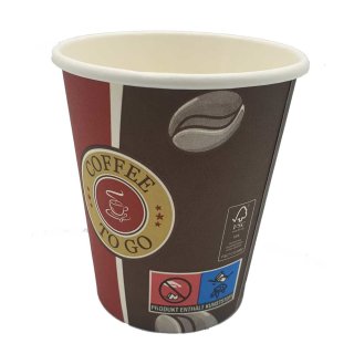 Coffee-to-go Kaffeebecher Pappbecher 200 ml 8oz100 Stück