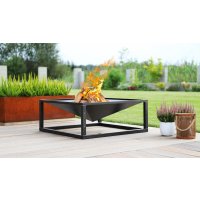 Feuerschale Square massiv Naturstahl 70 x 70 cm