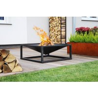 Feuerschale Square massiv Naturstahl 70 x 70 cm
