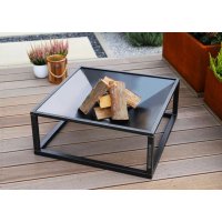 Feuerschale Square massiv Naturstahl 70 x 70 cm