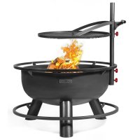 Feuerschale Bandito mit Grillrost massiv Naturstahl Durchmesser 80 cm