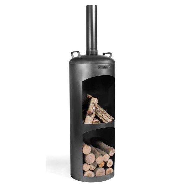 Gartenofen Faro massiv Naturstahl Höhe 158 cm
