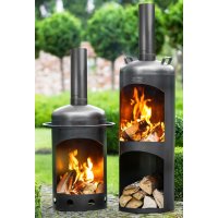 Gartenofen Faro massiv Naturstahl Höhe 158 cm