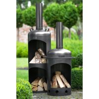 Gartenofen Faro massiv Naturstahl Höhe 158 cm