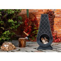 Gartenofen Ankara massiv Naturstahl Höhe 108 cm