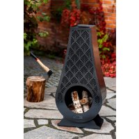 Gartenofen Ankara massiv Naturstahl Höhe 108 cm