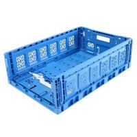 Klappboxen 600 x 400 x 180 mm blau durchbrochen Handgriffe