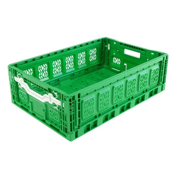 Klappboxen 600 x 400 x 180 mm grün durchbrochen offene Handgriffe