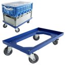 Rollwagen ohne Bremse für Euroboxen 600 x 400 mm blau