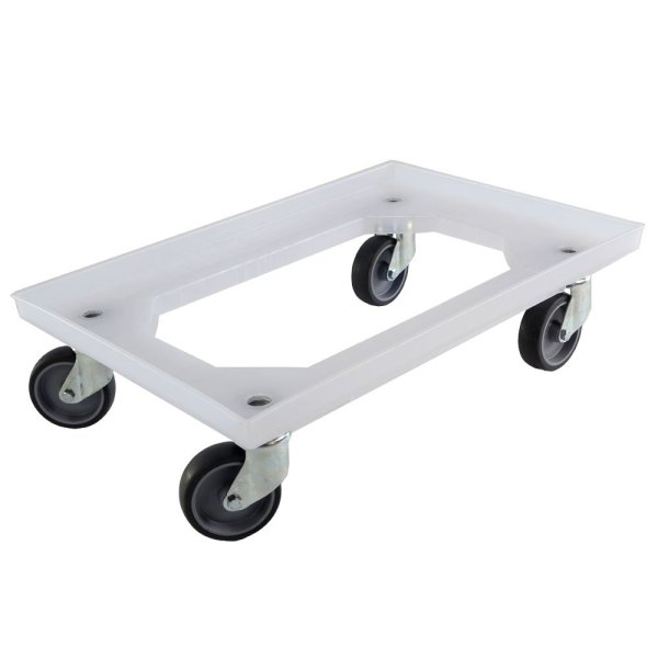 Rollwagen ohne Bremse für Euroboxen 600 x 400 mm transparent