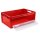 Euroboxen 600 x 400 x 220 mm rot geschlossen Frontklappe Griffe