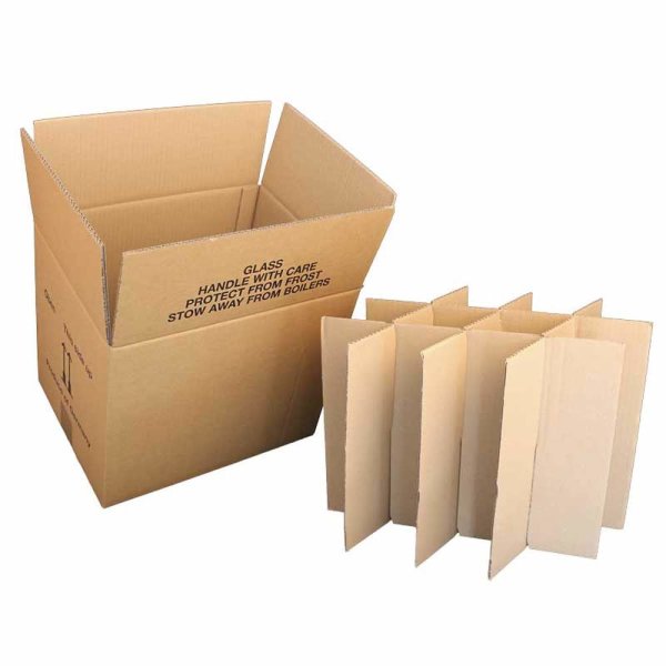 Export Flaschenkarton für 12 Flaschen 1 L mit Gefache 371 x 279 x 310 mm