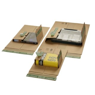 Buchverpackung mit Aufreißperforation und ExtraSafe Verschluss 430 x 310 x 0-90 mm DIN A3