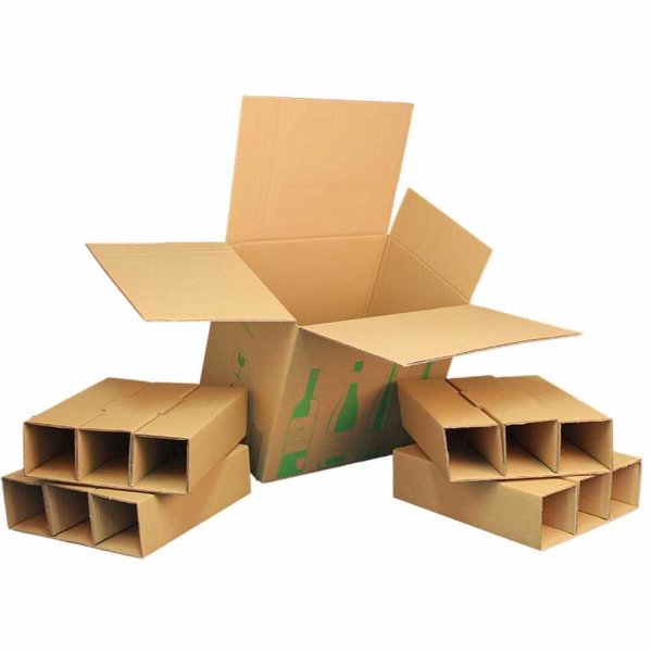 Flaschenkarton ECOLINE 12 Flaschen 0,75 L mit Gefache 420 x 305 x 368 mm