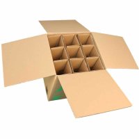 Flaschenkarton ECOLINE 9 Flaschen 0,75 L mit Gefache 316 x 305 x 368 mm