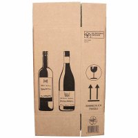 Flaschenkarton PREMIUM für 2 Flaschen 0,75 - 1L mit Gefache