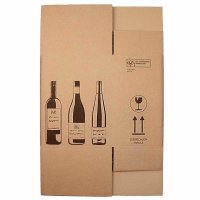 Flaschenkarton PREMIUM für 6 Flaschen 0,75 - 1L mit Gefache