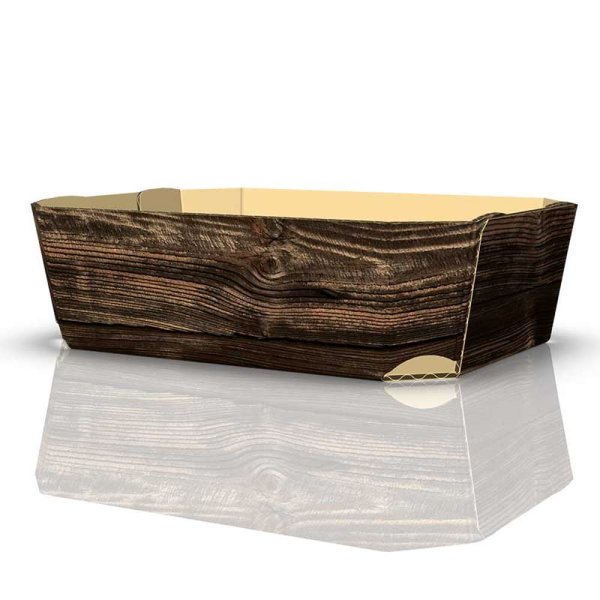 Obst- und Gemüseschalen im Holz-Design für 125 g Inhalt 109 x 79 x 35 mm