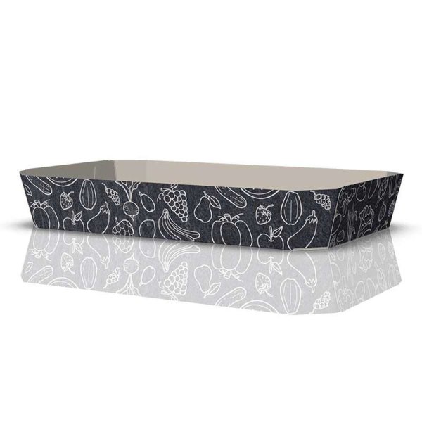 Obst- und Gemüseschalen anthrazit für 500 g Inhalt 180 x 110 x 30 mm