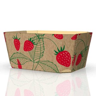 Obst- und Gemüseschalen im Erdbeer-Design für 250 g Inhalt 111 x 77 x 58 mm