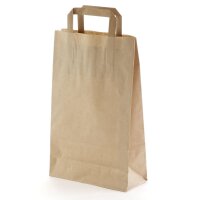 Papiertragetaschen braun mit Henkel 220 + 100 x 360 mm...