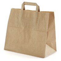 Papiertragetaschen braun mit Henkel 450 + 170 x 480 mm...