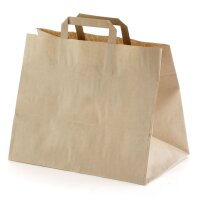 Papiertragetaschen braun mit Henkel 320 + 220 x 280 mm...