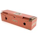 Pizzakarton Rollo 280 x 80 x 70 mm rot braun gestreift