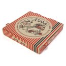 Pizzakarton extra hoch 410 x 410 x 40 mm rot braun gestreift