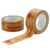 Papier Klebeband Vorsicht Glas 50 mm x 50 m Stärke...