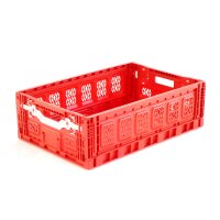 Klappboxen 600 x 400 x 180 mm rot durchbrochen Handgriffe