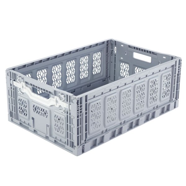 Klappboxen 600 X 400 X 230 Mm Grau Durchbrochen Handgriffe klappboxen-600-x-400-x-230-mm-grau-durchbrochen-handgriffe