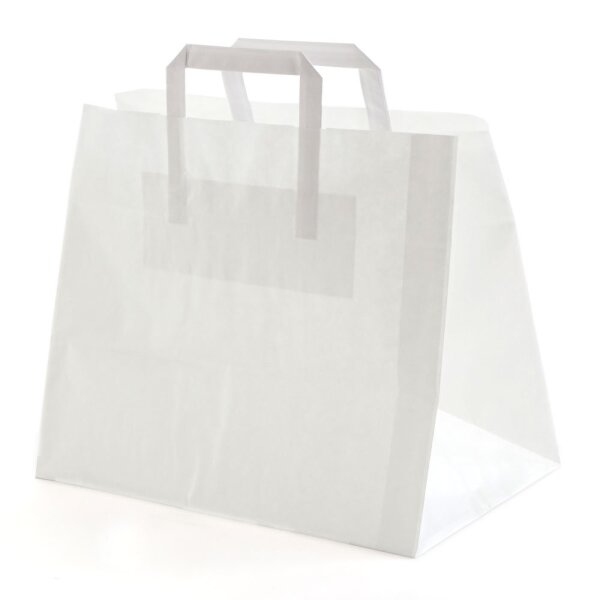 Papiertragetaschen weiß mit Henkel 450 + 170 x 480 mm 150 Stück